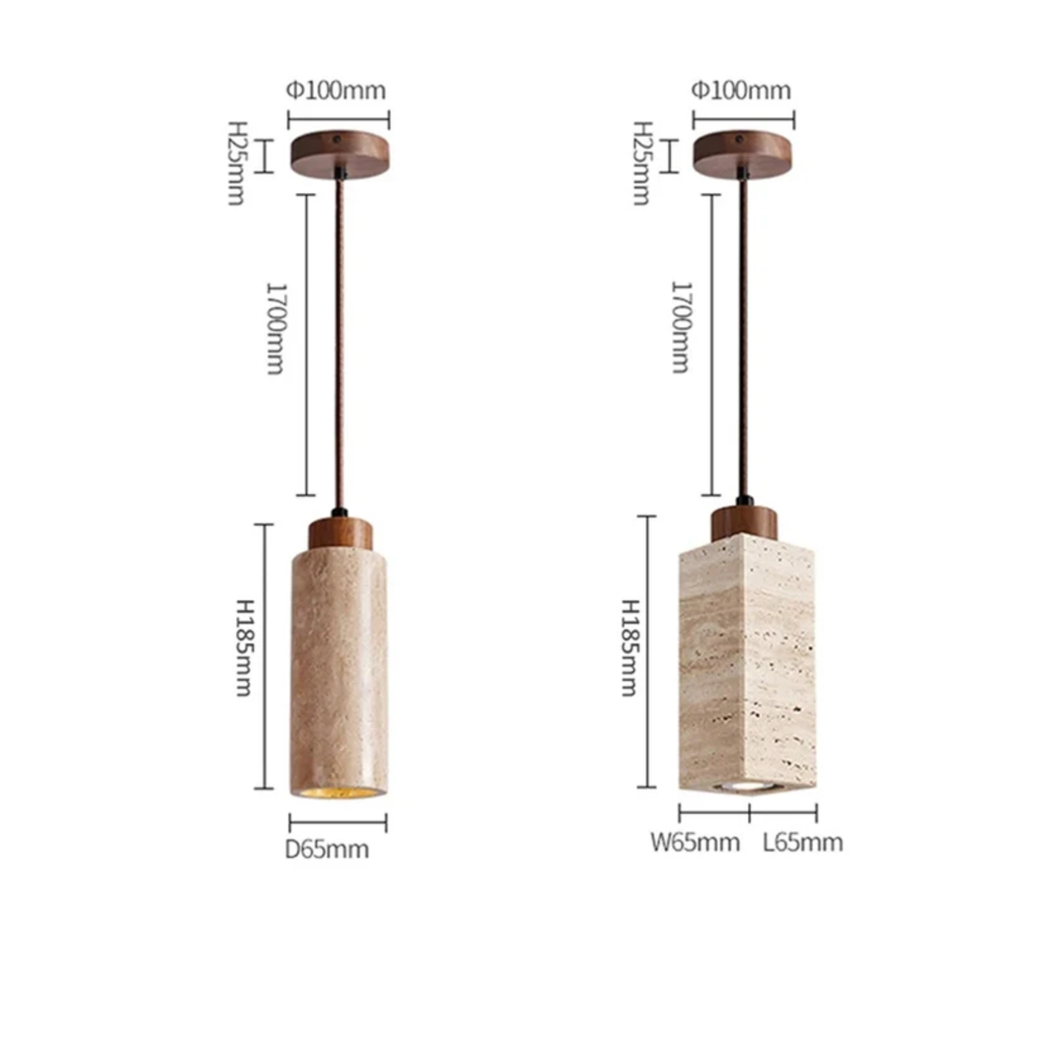 Travertine Stone Pendant Light