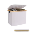 Collapsible Laundry Bin with Bamboo Frame & Dust Cover